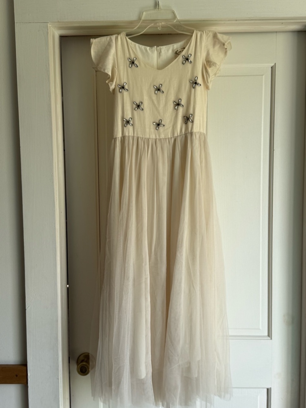 Joyfolie Ophelia Dress in CreamTulle with Embellished Bodice size 8